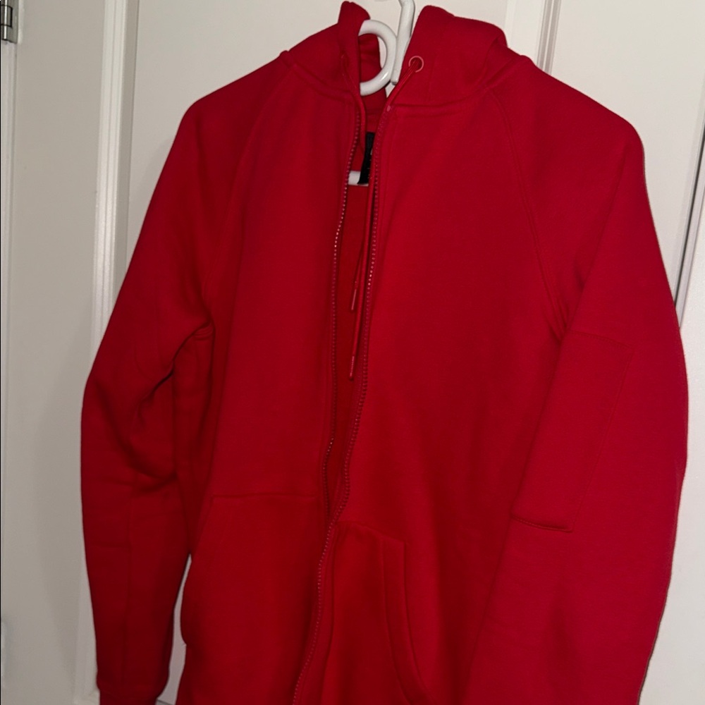 Men's Red Zip-Up Sweater